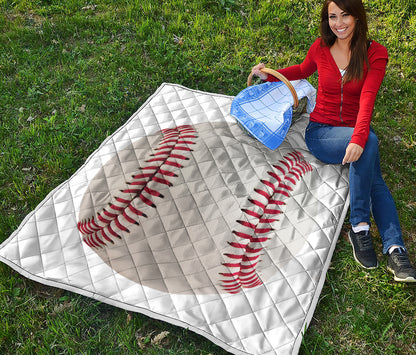 Baseball Stitching Print Quilt