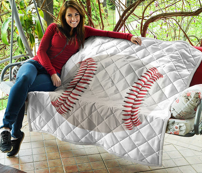 Baseball Stitching Print Quilt