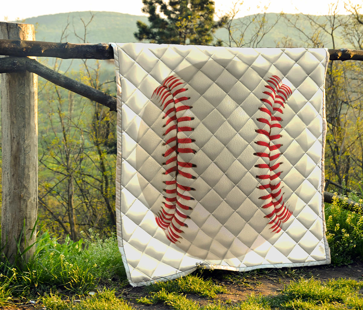 Baseball Stitching Print Quilt