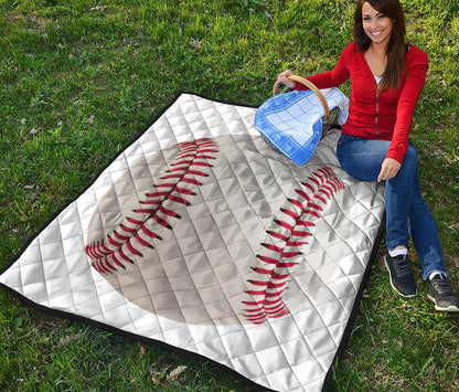 Baseball Stitching Print Quilt