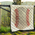 Baseball Stitching Print Quilt