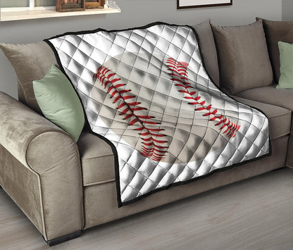 Baseball Stitching Print Quilt