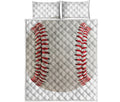 Baseball Stitching Print Quilt Bed Set