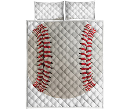Baseball Stitching Print Quilt Bed Set