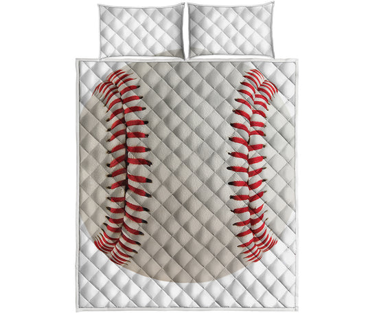 Baseball Stitching Print Quilt Bed Set