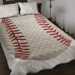 Baseball Stitching Print Quilt Bed Set