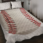 Baseball Stitching Print Quilt Bed Set