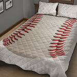 Baseball Stitching Print Quilt Bed Set