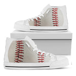 Baseball Stitching Print White High Top Shoes