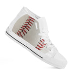 Baseball Stitching Print White High Top Shoes