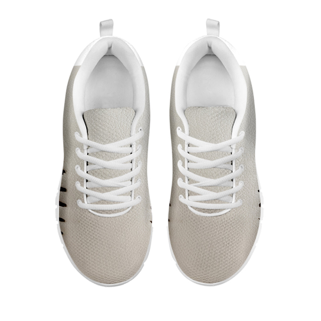 Baseball Stitching Print White Sneakers