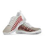 Baseball Stitching Print White Sneakers