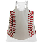 Baseball Stitching Print Women's Racerback Tank Top