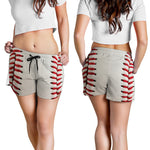 Baseball Stitching Print Women's Shorts