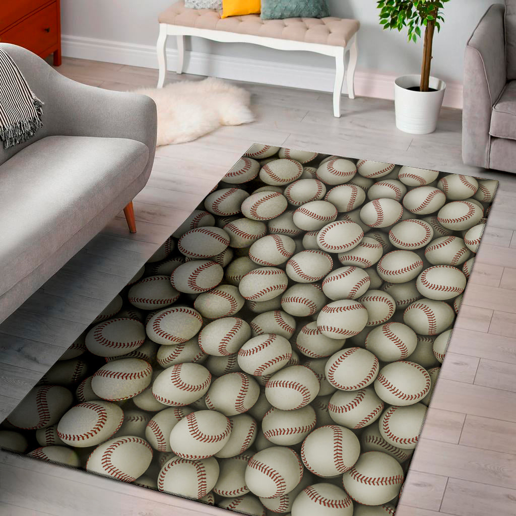 Baseballs 3D Print Area Rug