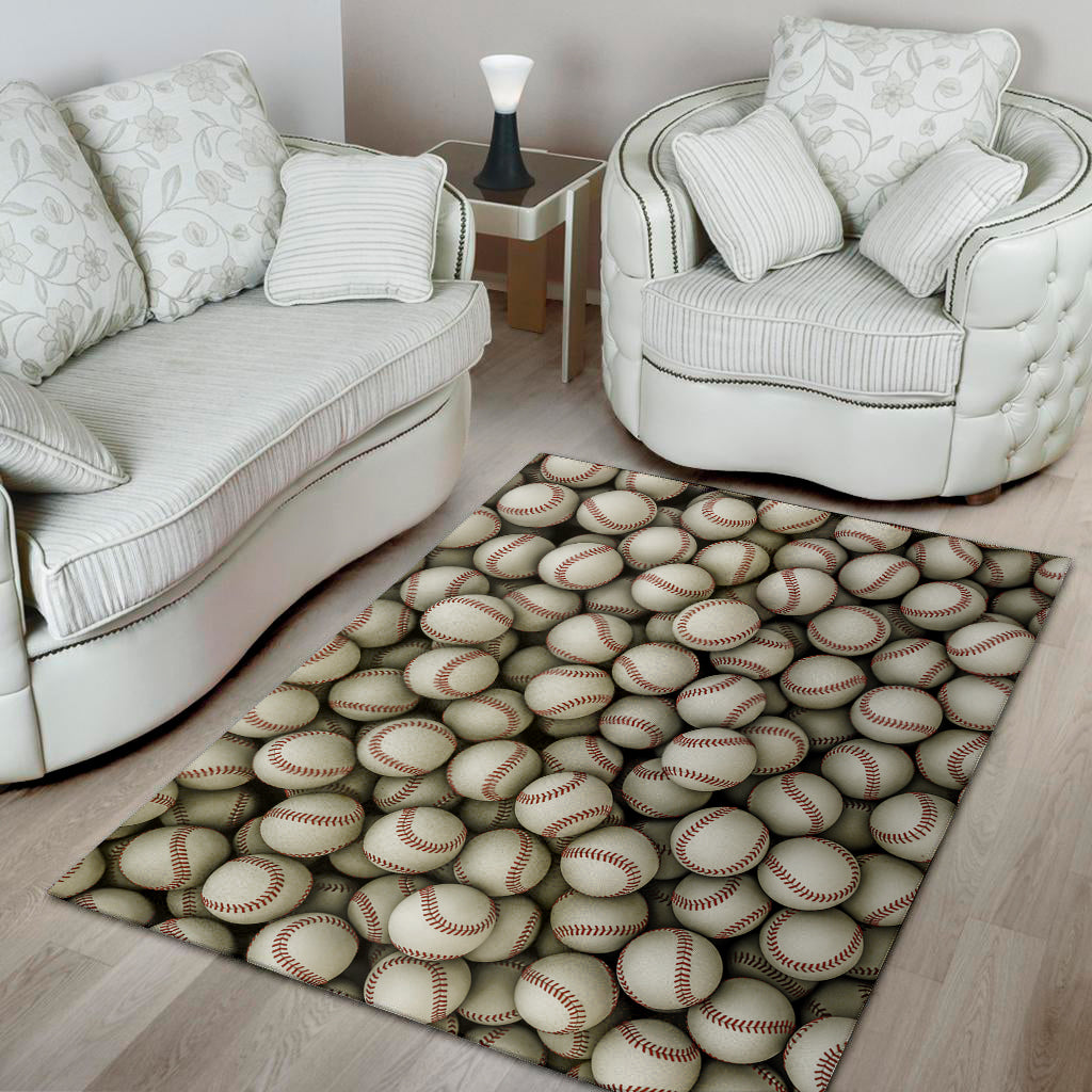 Baseballs 3D Print Area Rug