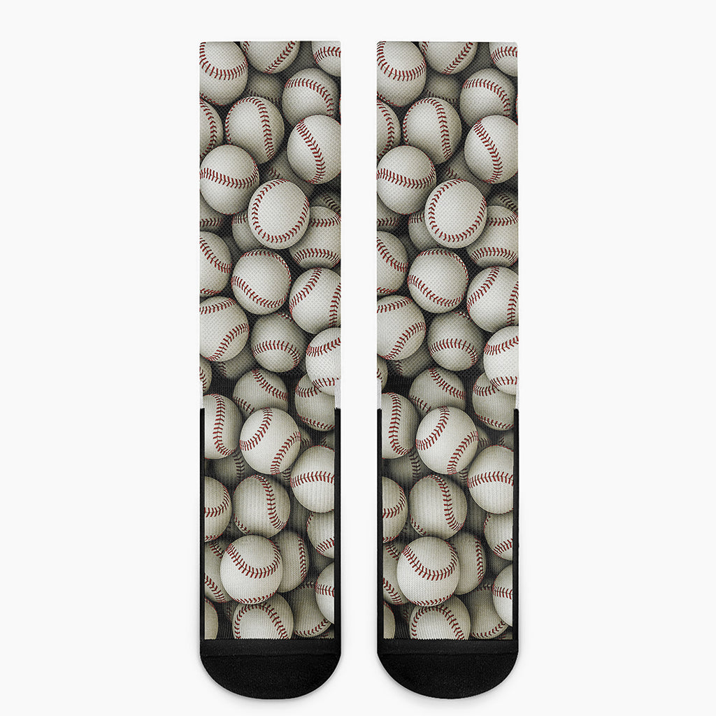 Baseballs 3D Print Crew Socks