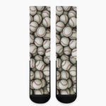 Baseballs 3D Print Crew Socks