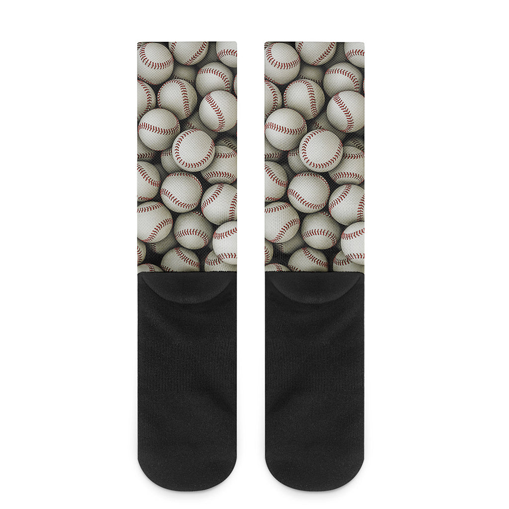 Baseballs 3D Print Crew Socks