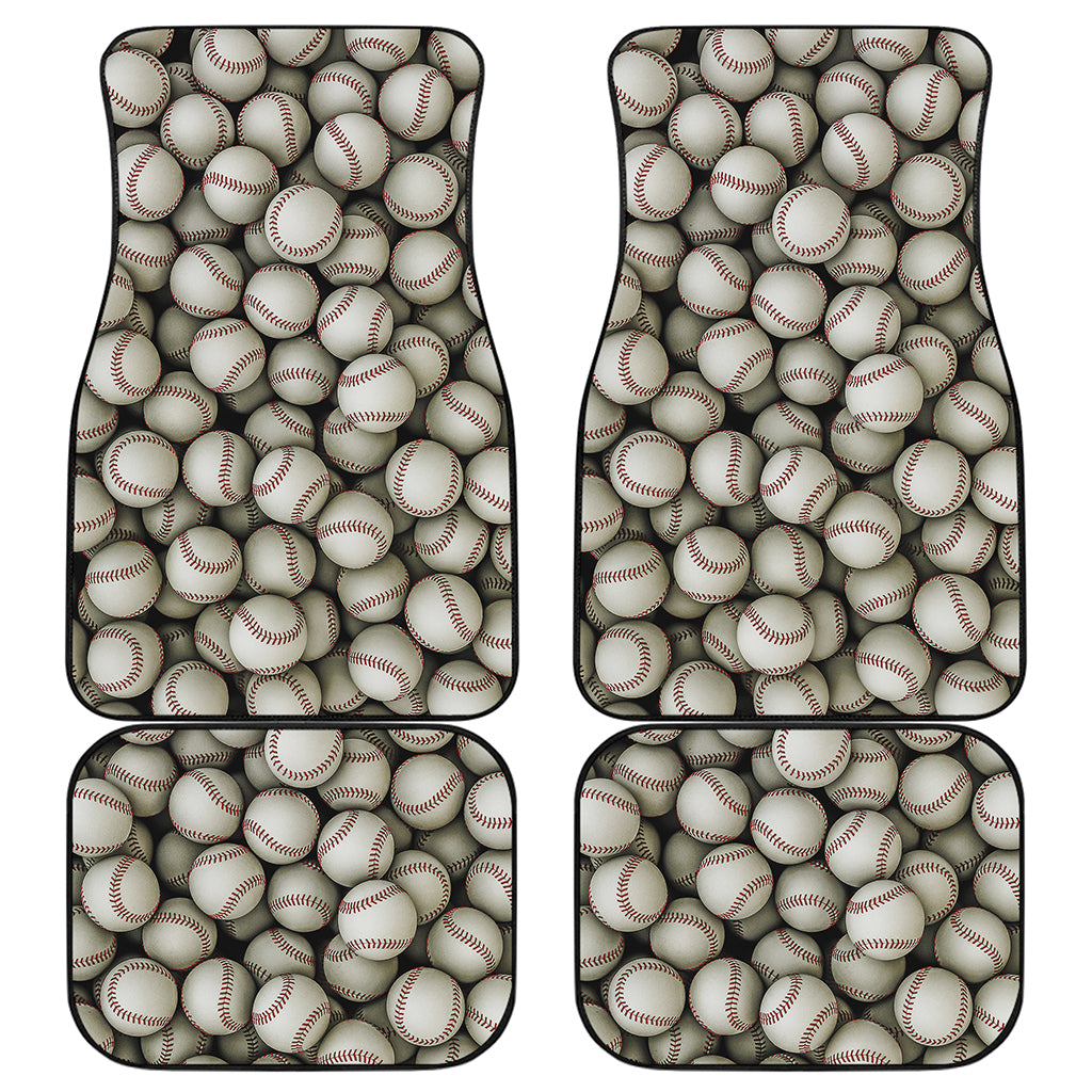 Baseballs 3D Print Front and Back Car Floor Mats