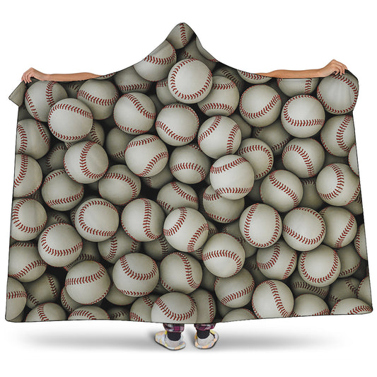 Baseballs 3D Print Hooded Blanket