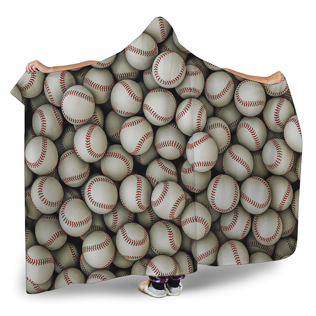 Baseballs 3D Print Hooded Blanket