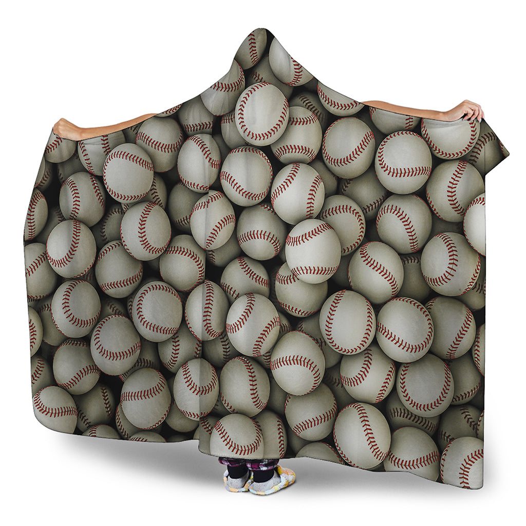 Baseballs 3D Print Hooded Blanket