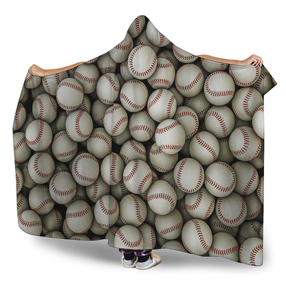 Baseballs 3D Print Hooded Blanket