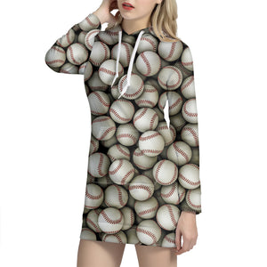 Baseballs 3D Print Hoodie Dress