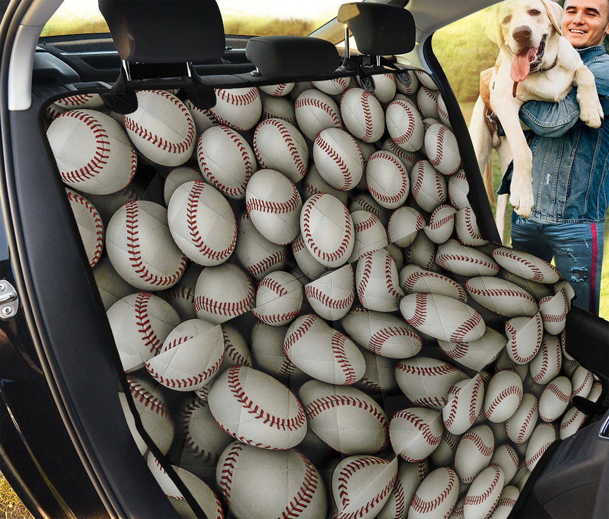 Baseballs 3D Print Pet Car Back Seat Cover