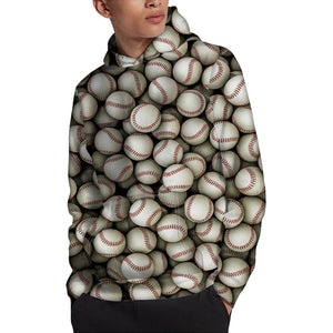 Baseballs 3D Print Pullover Hoodie