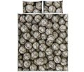 Baseballs 3D Print Quilt Bed Set