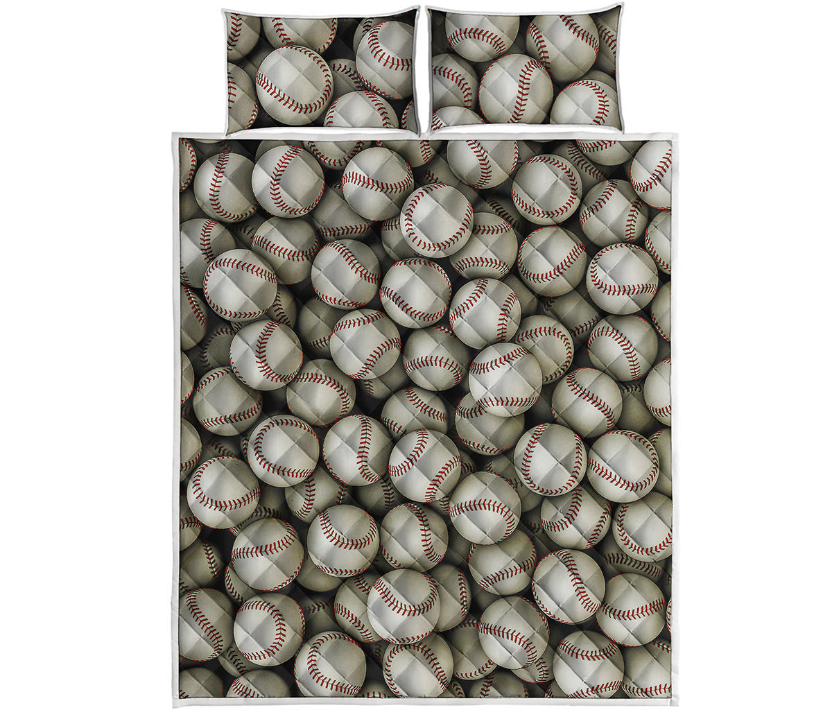 Baseballs 3D Print Quilt Bed Set