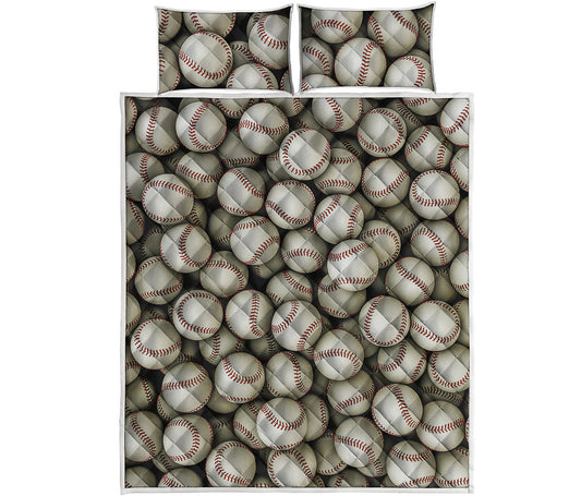 Baseballs 3D Print Quilt Bed Set