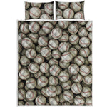Baseballs 3D Print Quilt Bed Set
