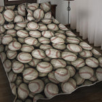Baseballs 3D Print Quilt Bed Set