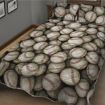 Baseballs 3D Print Quilt Bed Set