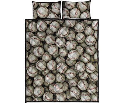 Baseballs 3D Print Quilt Bed Set