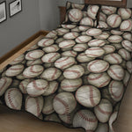 Baseballs 3D Print Quilt Bed Set