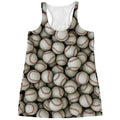 Baseballs 3D Print Women's Racerback Tank Top
