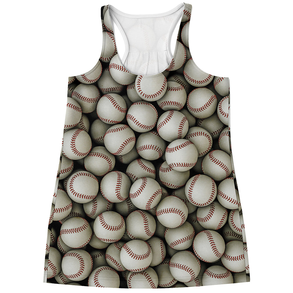 Baseballs 3D Print Women's Racerback Tank Top