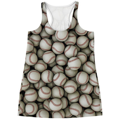 Baseballs 3D Print Women's Racerback Tank Top