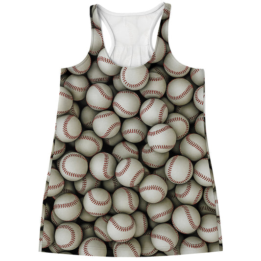 Baseballs 3D Print Women's Racerback Tank Top