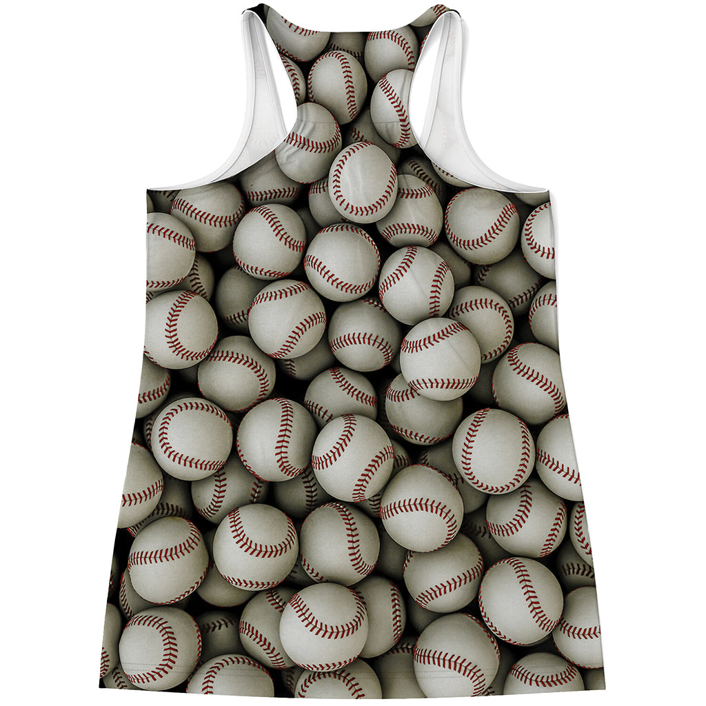 Baseballs 3D Print Women's Racerback Tank Top