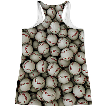 Baseballs 3D Print Women's Racerback Tank Top