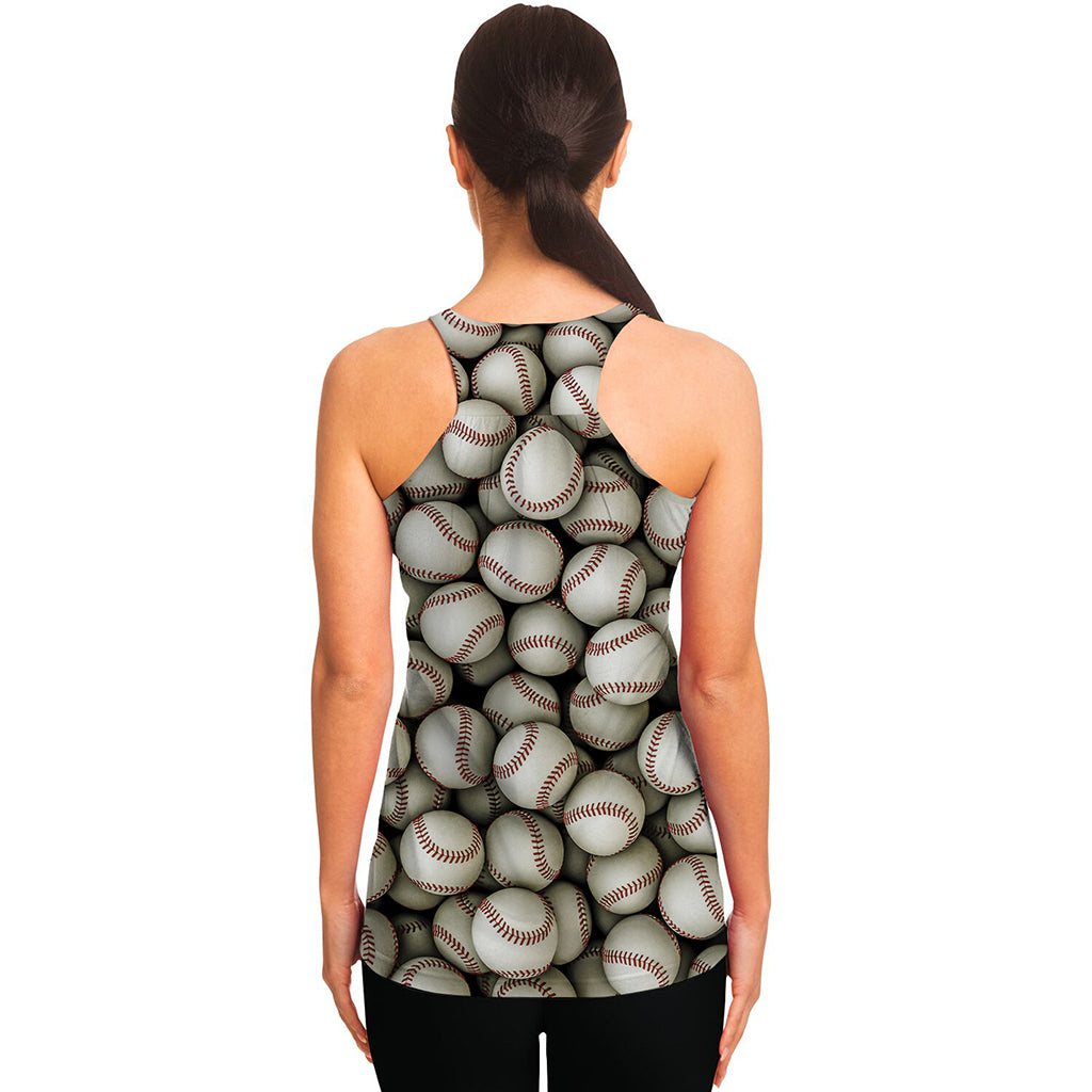 Baseballs 3D Print Women's Racerback Tank Top