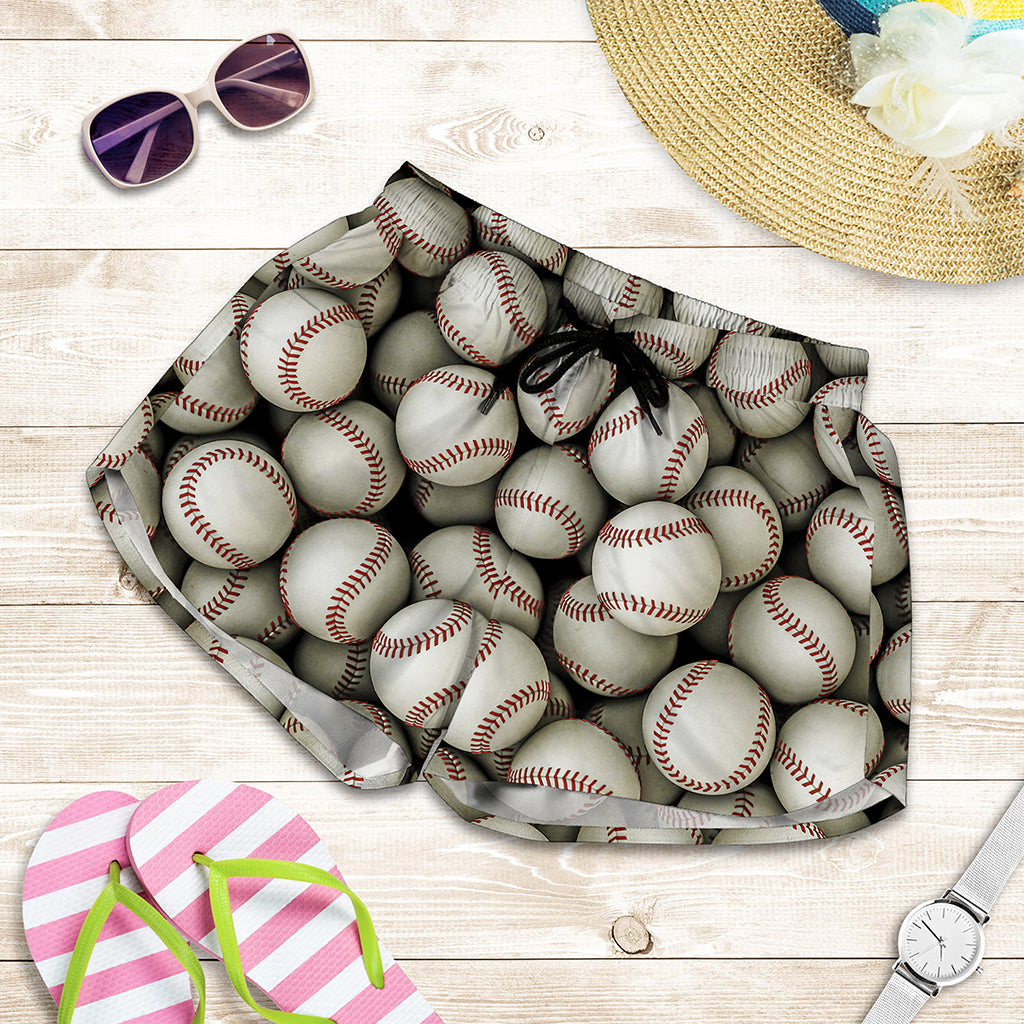 Baseballs 3D Print Women's Shorts