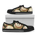 Baseballs On Field Print Black Low Top Sneakers