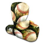 Baseballs On Field Print Boxing Gloves