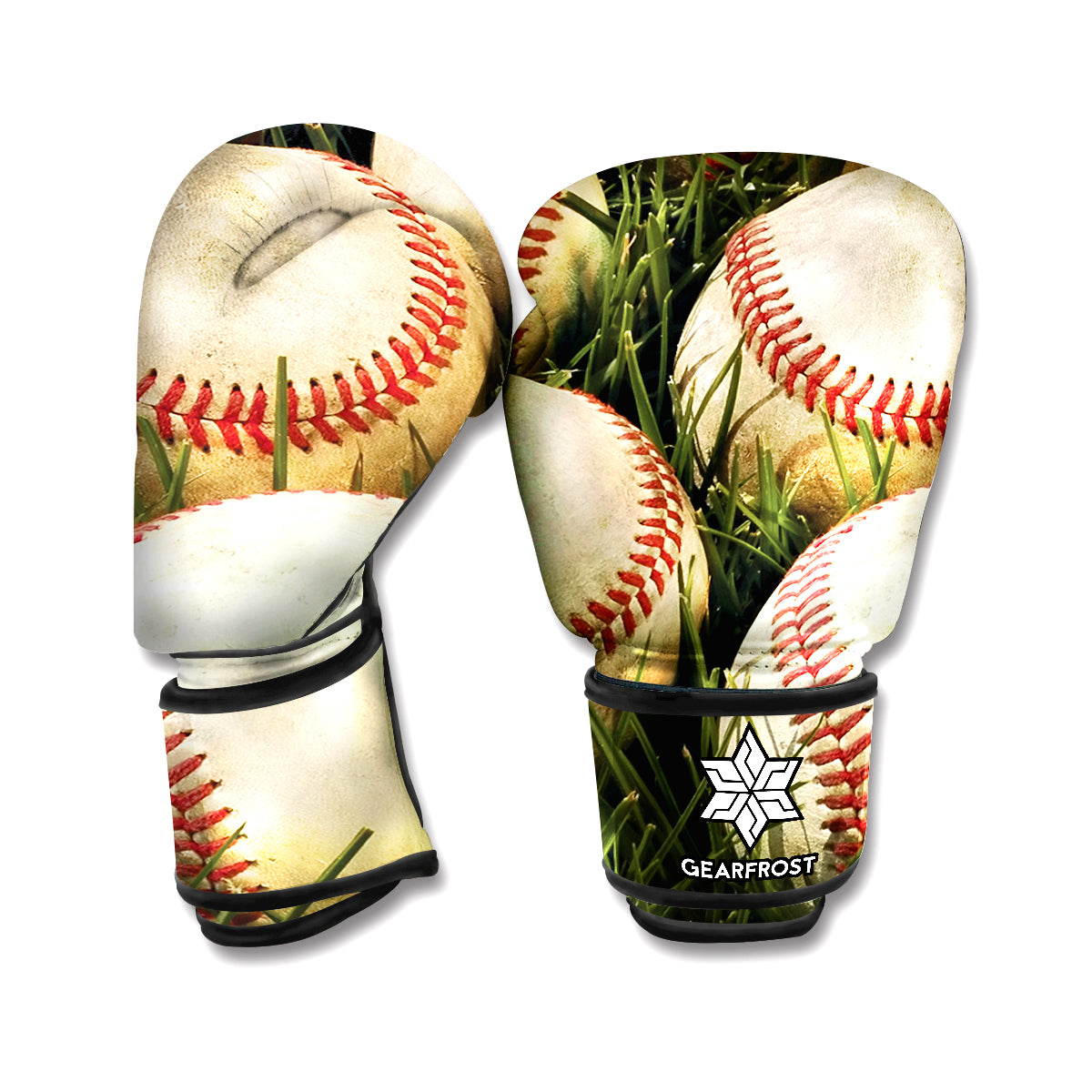 Baseballs On Field Print Boxing Gloves